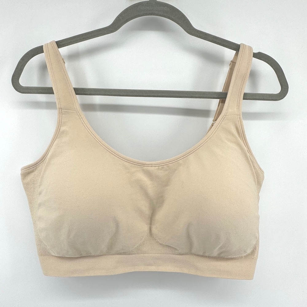 Shapermint Essentials Bra Women 3XL/3TG Beige Comfort Wireless Lounge Minimalist